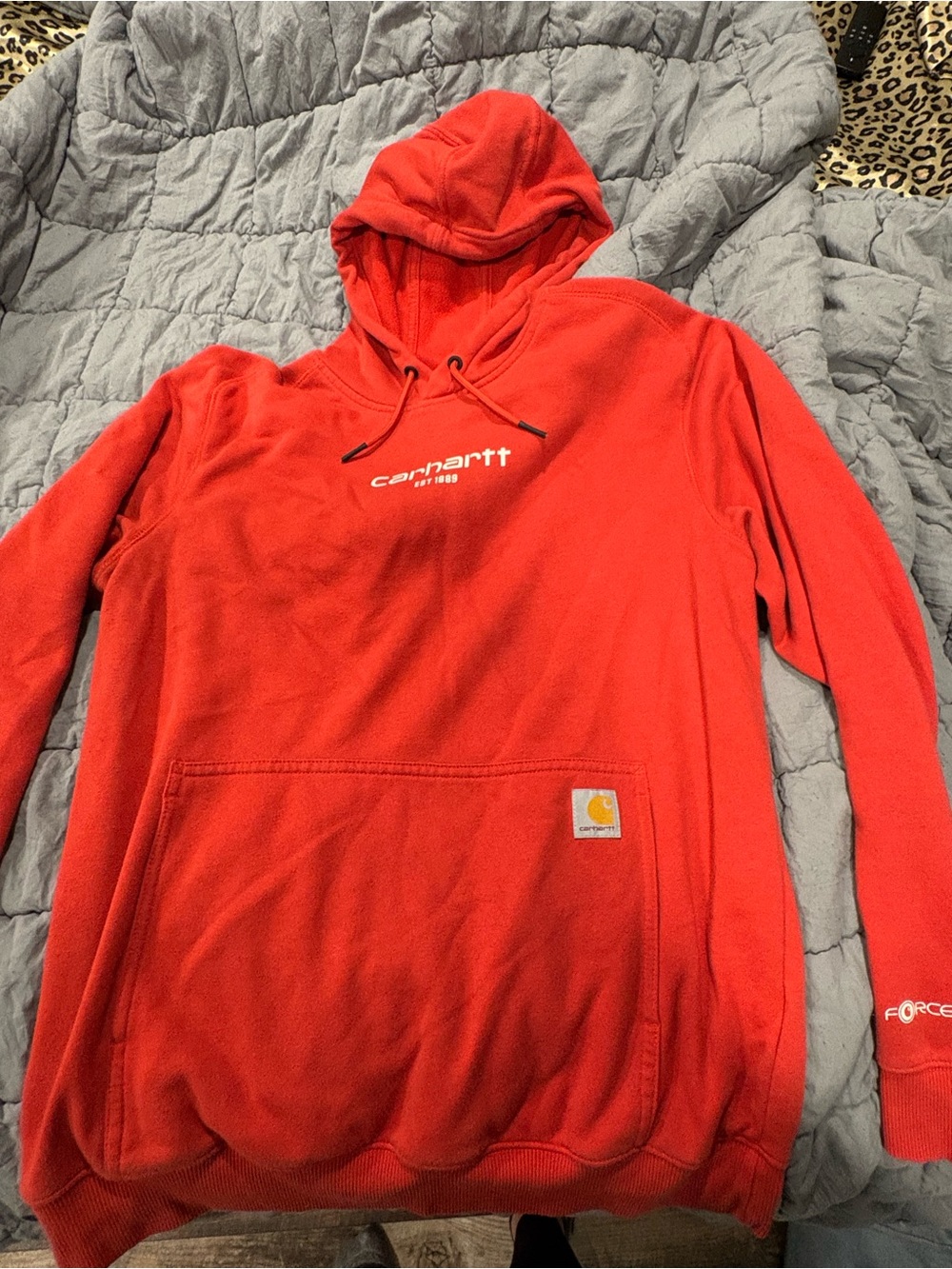 Carhartt Men's Red Crewneck Hoodie Sweatshirt
